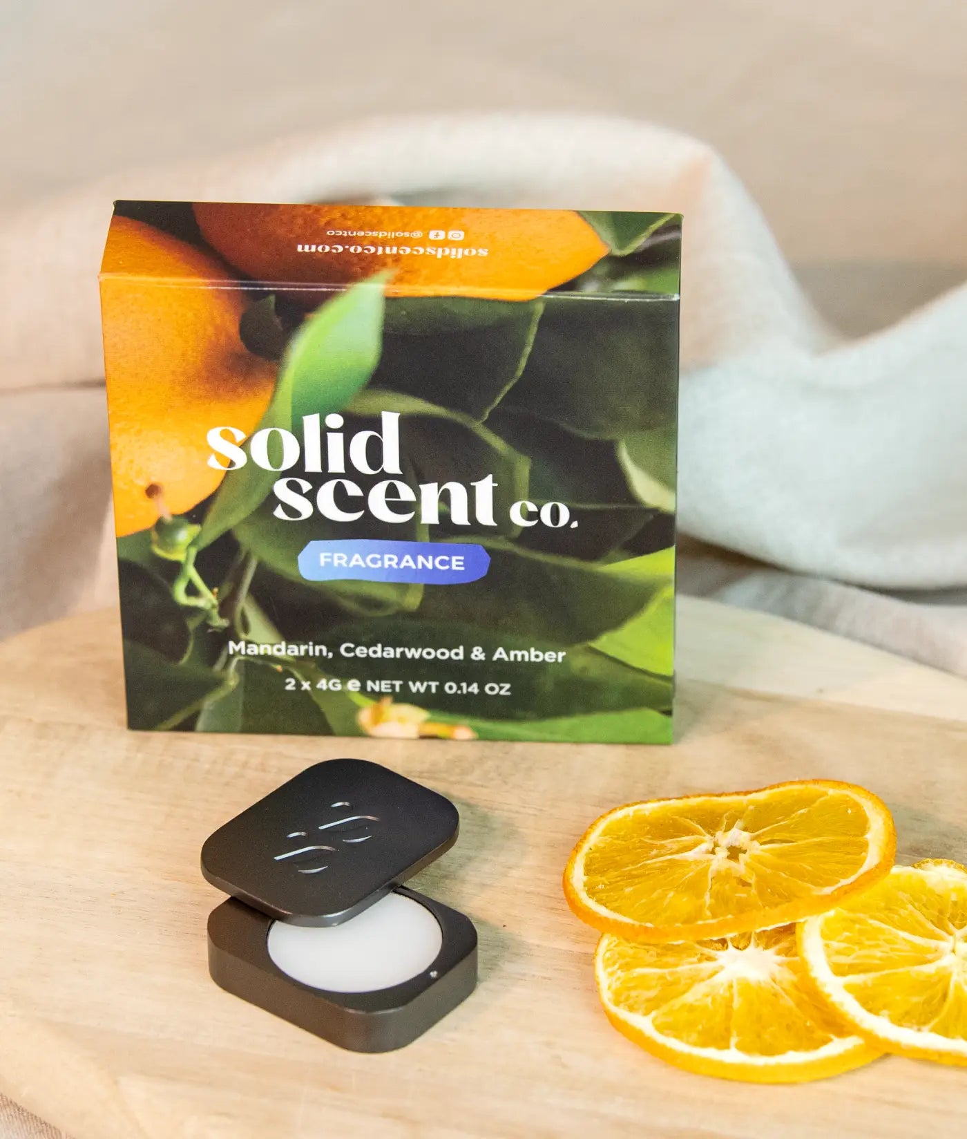 Solid Fragrance - Mandarin, Cedarwood & Amber